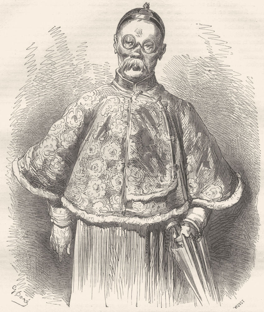 CHINA. Chinese Merchant 1870 old antique vintage print picture
